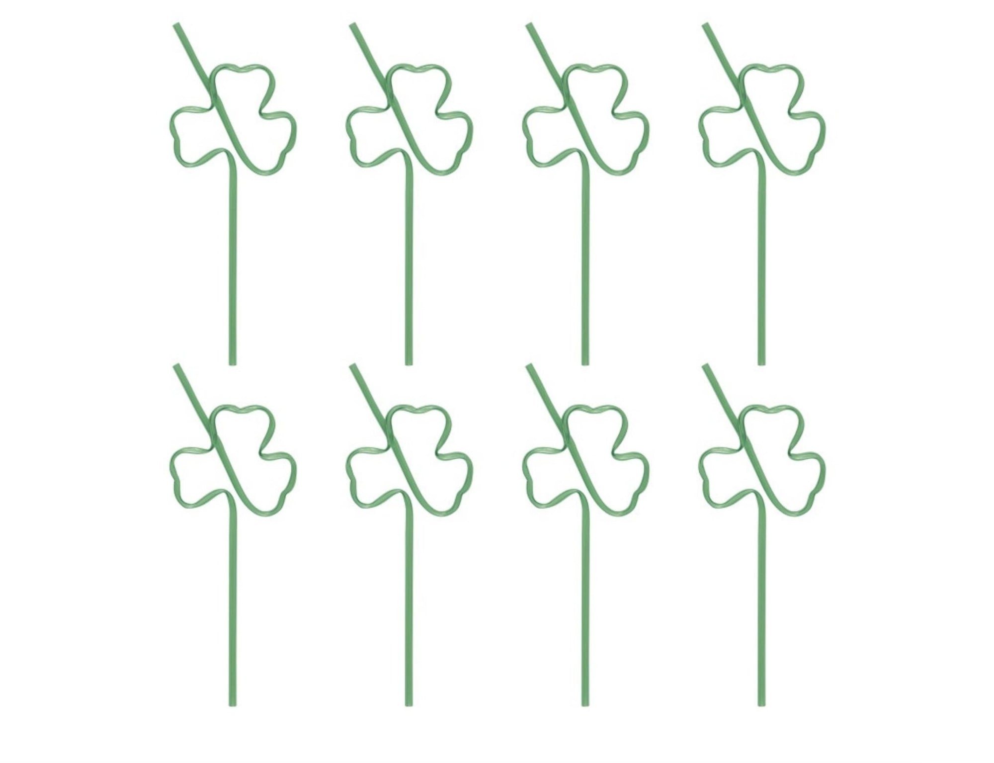 Shamrock Party Plastic Straws 8ct - Stesha Party