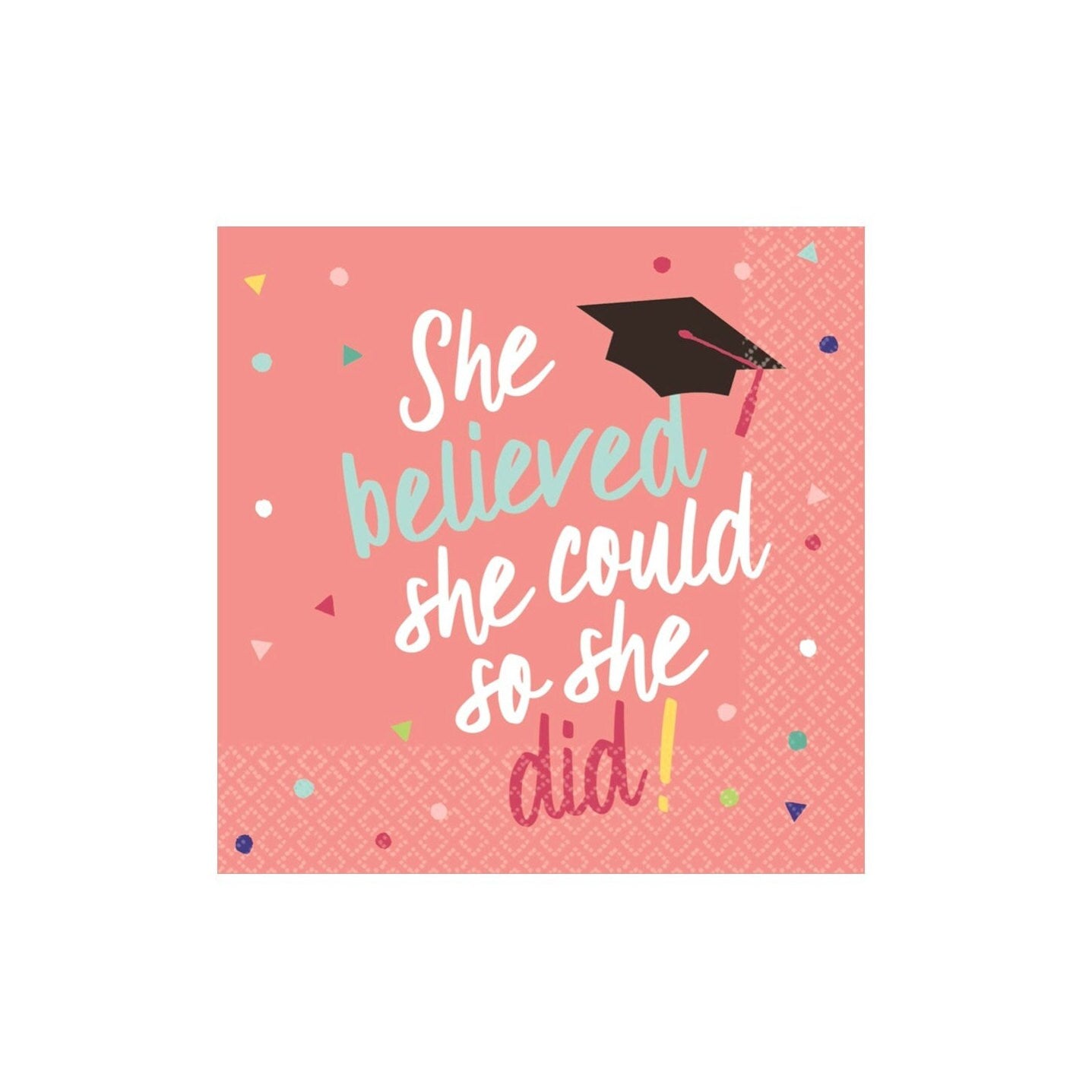 She Believed She Could Graduation Napkins - Stesha Party