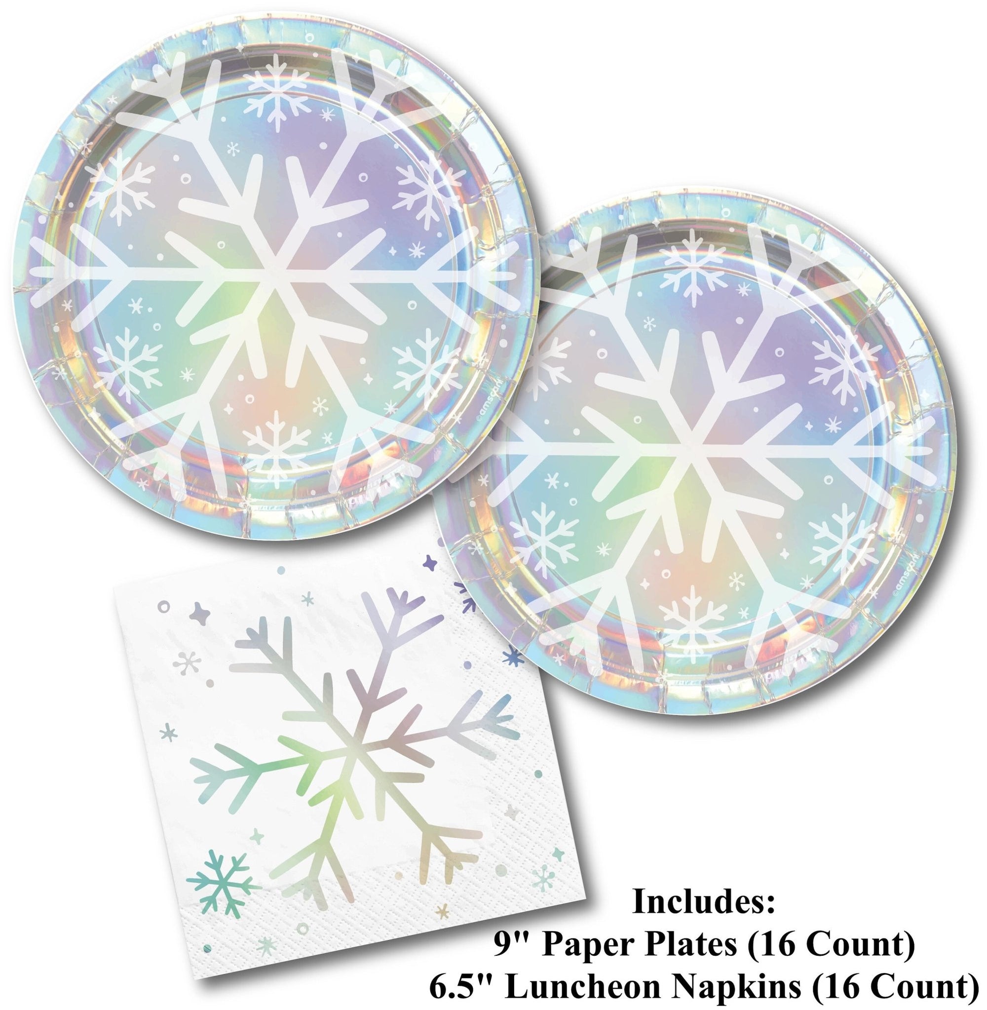 Silver Iridescent Snowflake Supplies - Stesha Party