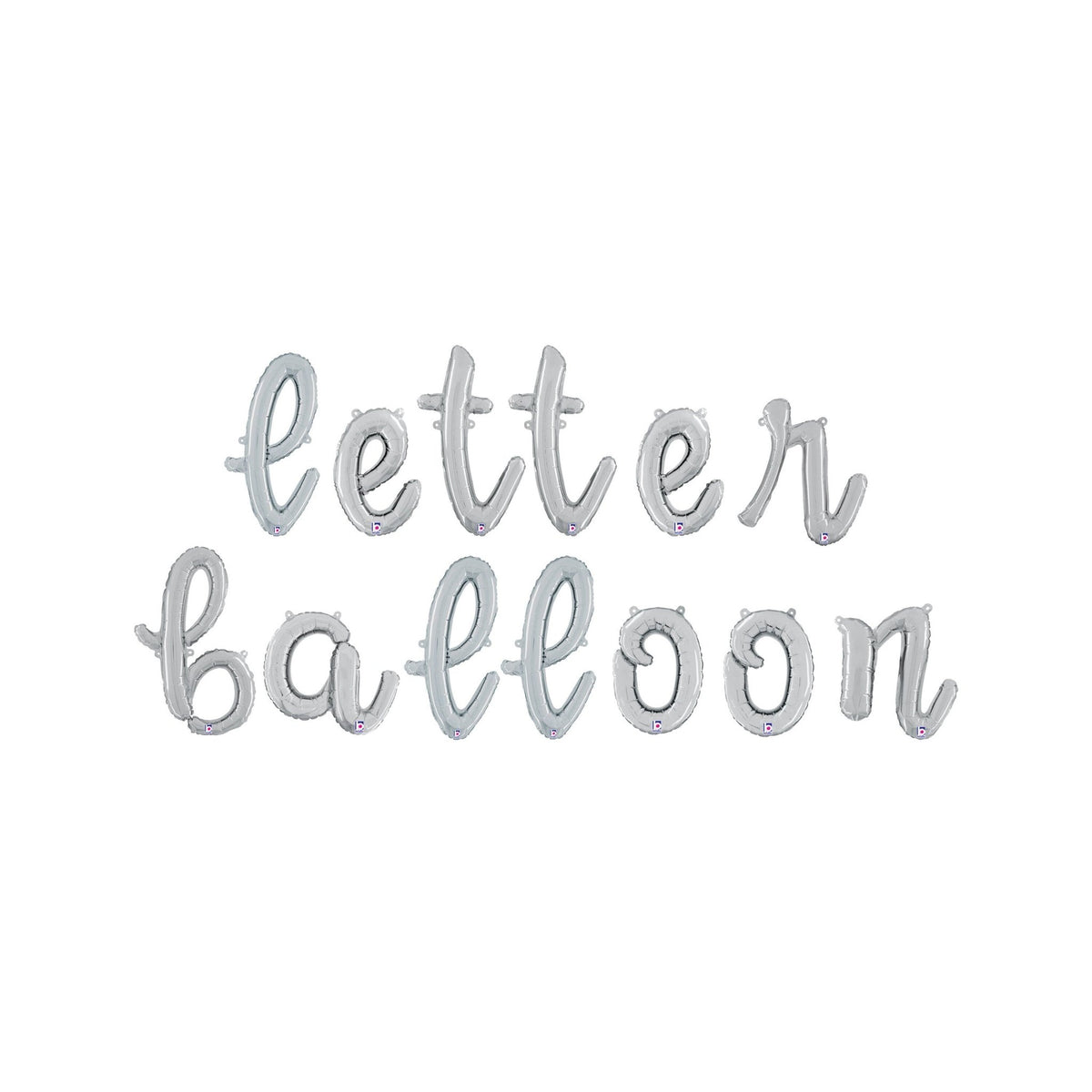 Silver Script Letter Balloons - Stesha Party