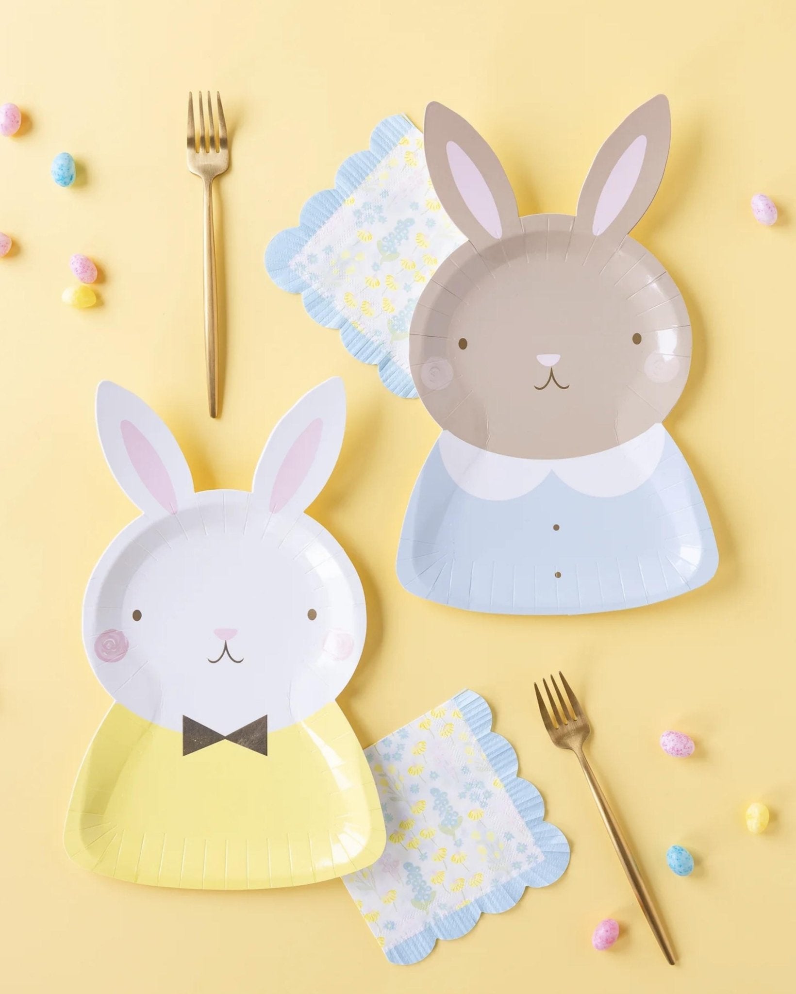 Spring Bunny Rabbit Plates 8ct - Stesha Party