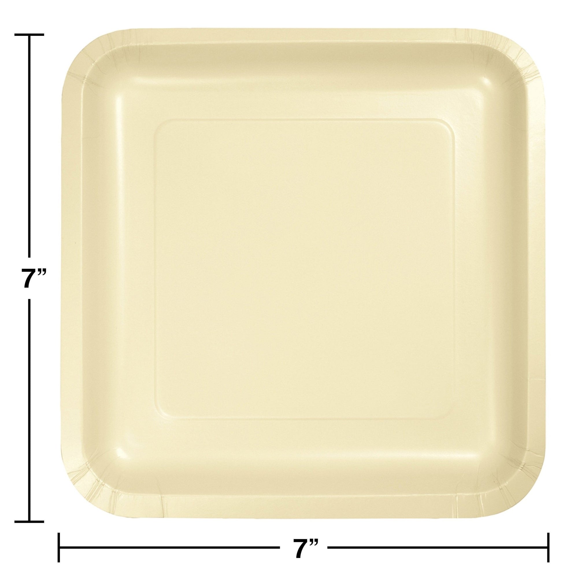 Square Ivory Plates 18ct - Stesha Party