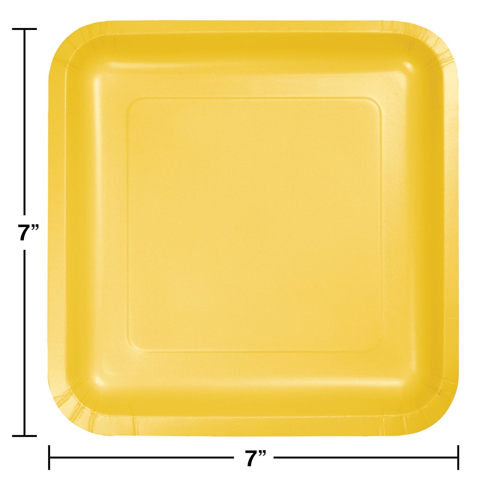 Square Yellow Paper Plates 18ct - Stesha Party