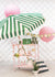 Striped Green Scalloped Dinner Plates 8ct - Stesha Party