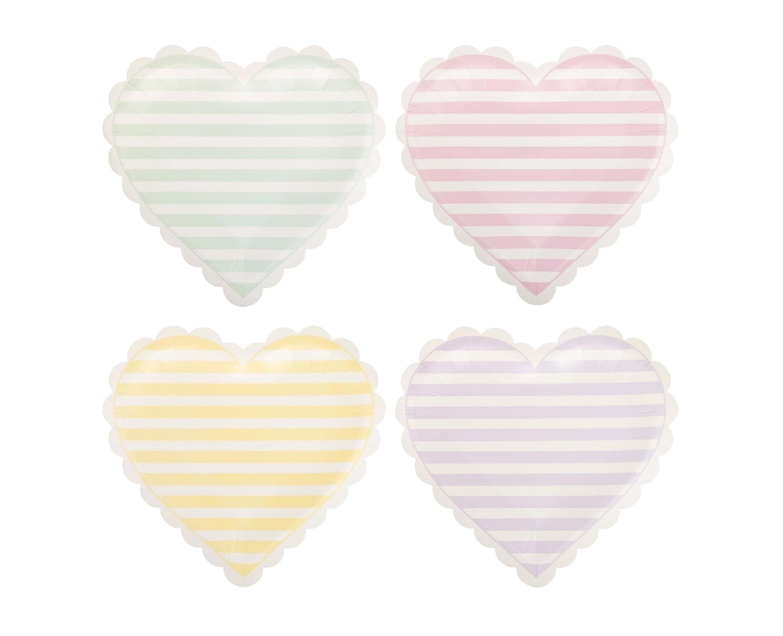 Striped Heart Plates - Stesha Party