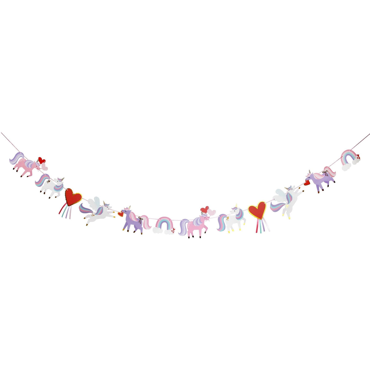 Unicorn &amp; Hearts Party Garland - Stesha Party