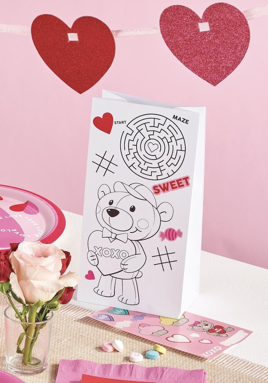 Valentine's Activity Treat Bags & Stickers 8ct - Stesha Party