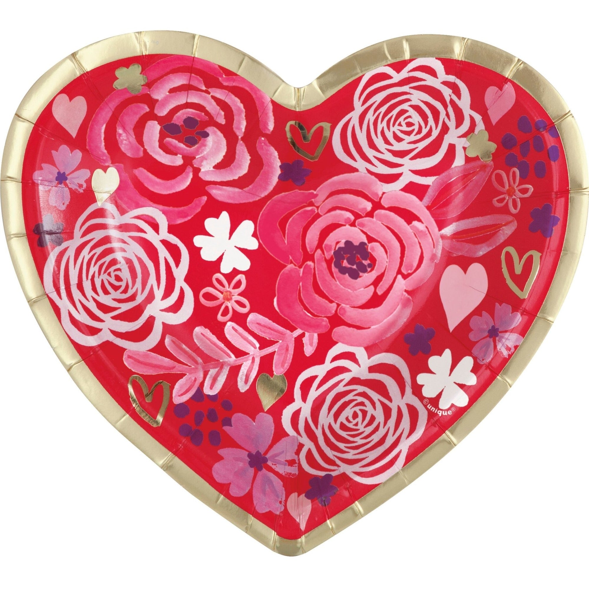 Valentine's Day Floral Rose Plates - Stesha Party