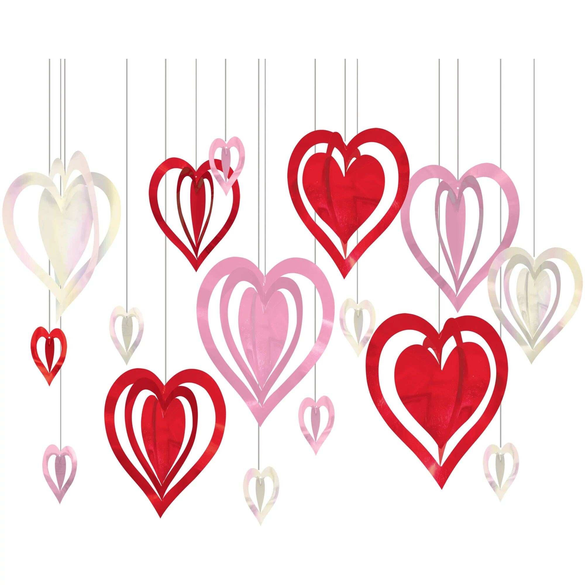 Valentines Hanging Heart Decorations - Stesha Party