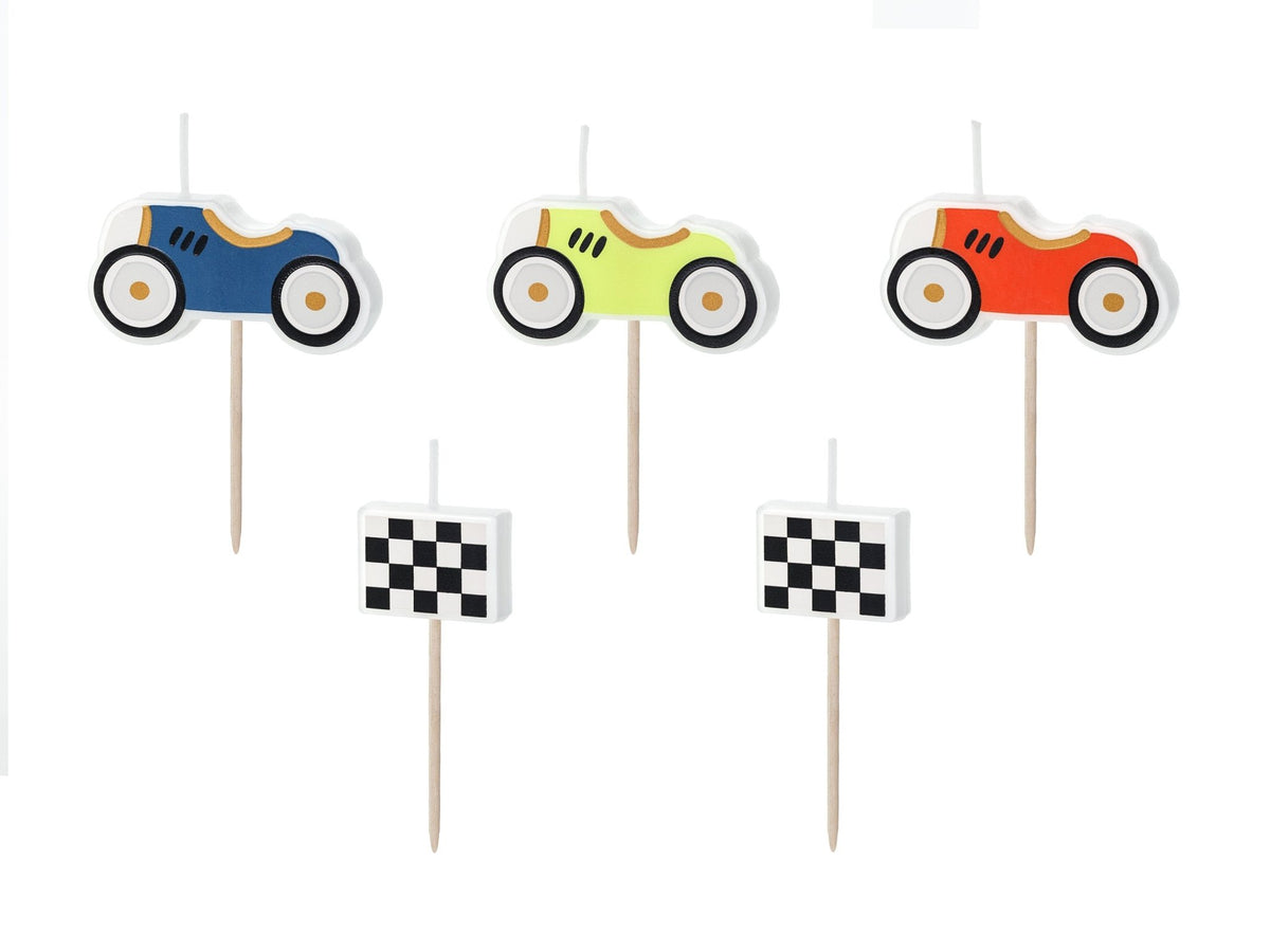 Vintage Race Car Cake Candles - Stesha Party