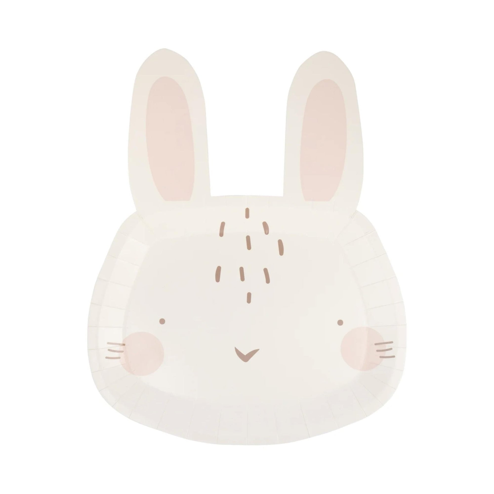 White & Pink Bunny Face Party Plates 8ct - Stesha Party