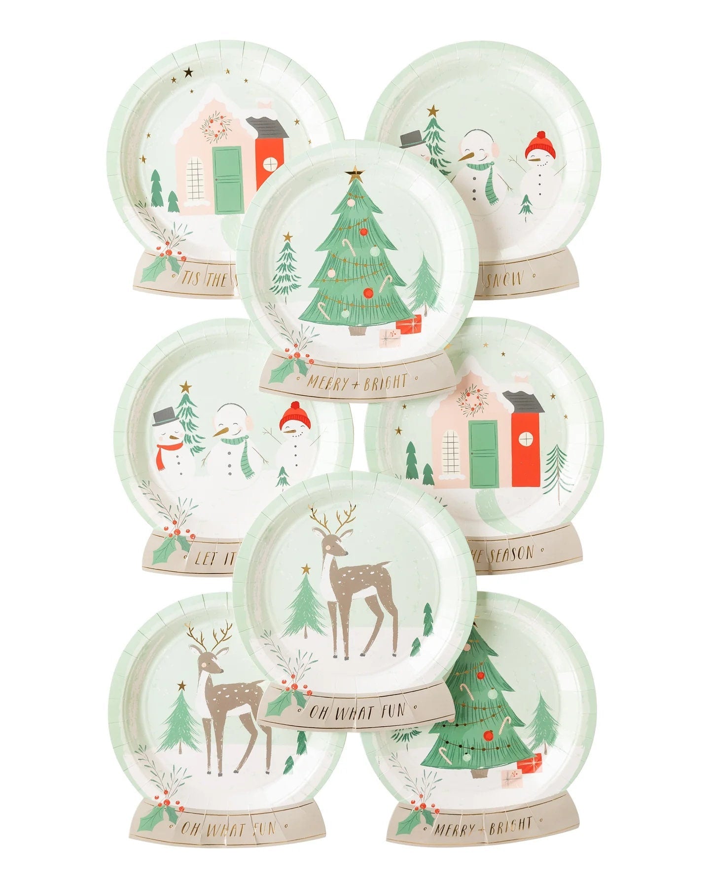 Winter Wonderland Snow Globe Plates - Stesha Party