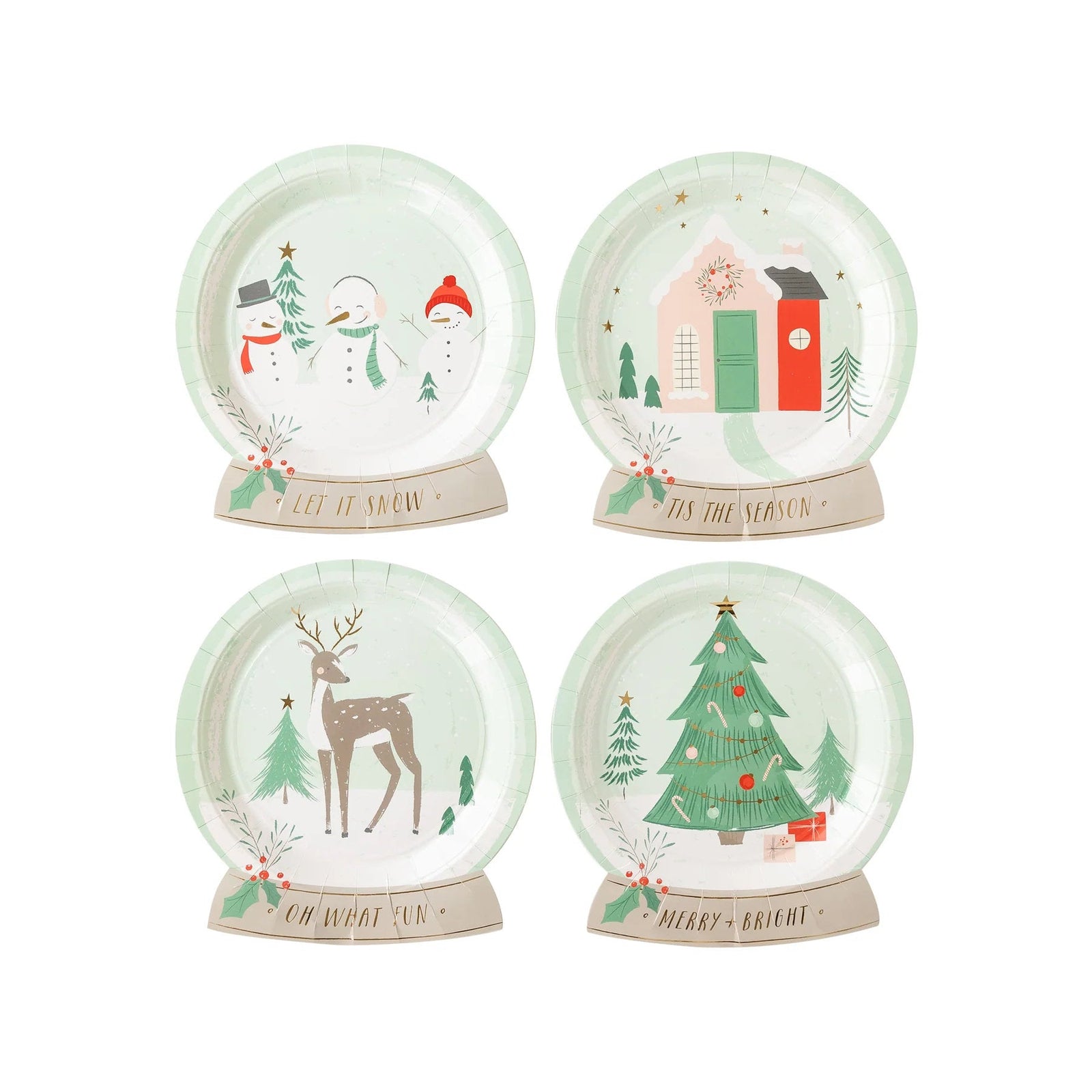 Winter Wonderland Snow Globe Plates - Stesha Party