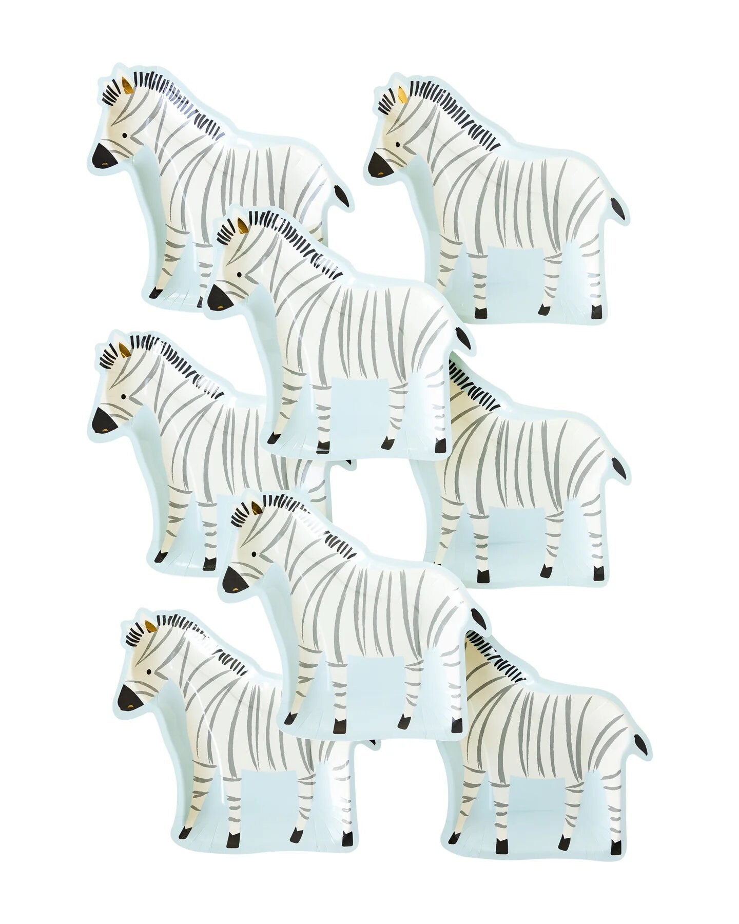 Zebra Shaped Paper Plates 8ct - Stesha Party