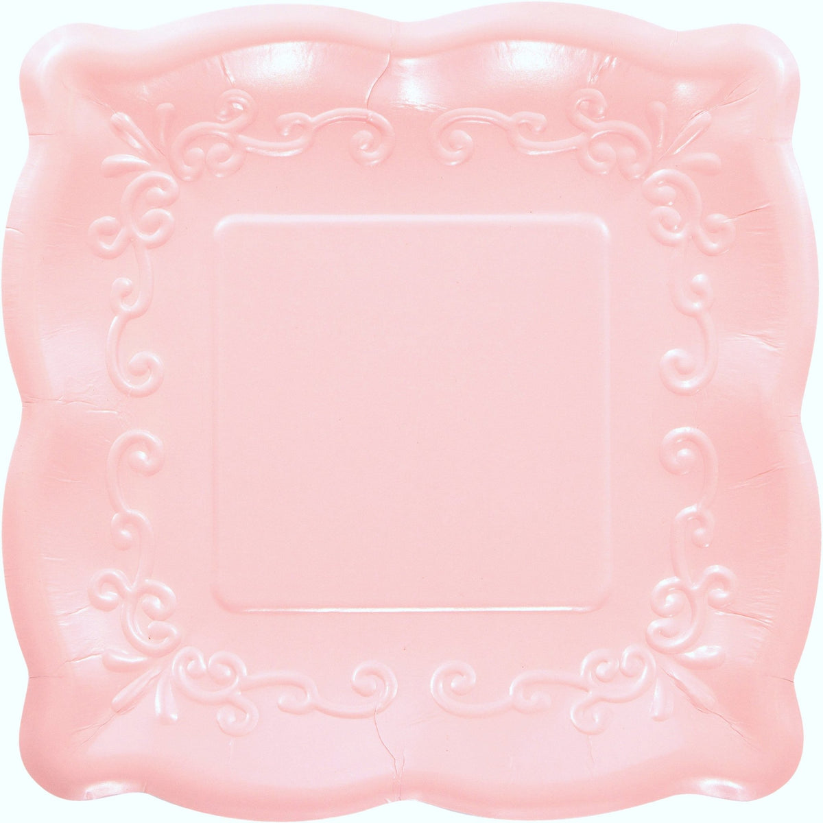 10&quot; Pastel Pink Embossed Plates - Stesha Party