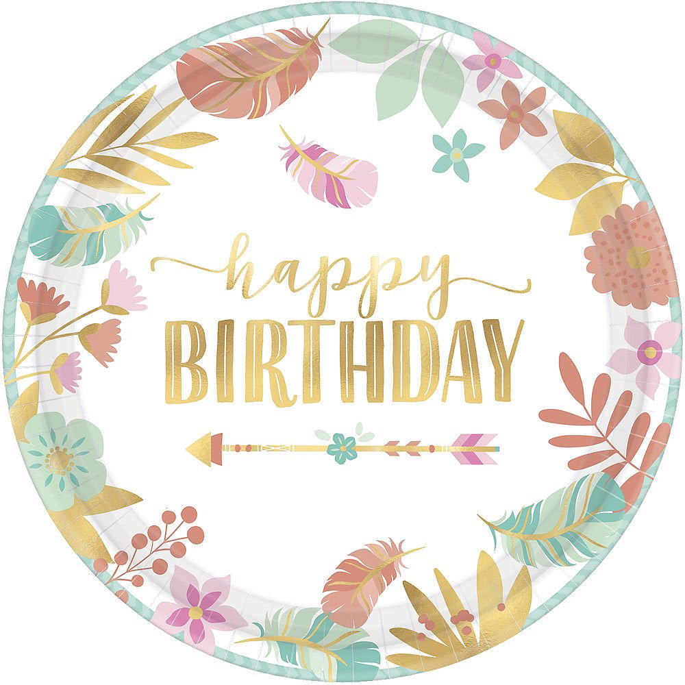 10.5&quot; Boho Birthday Plates - Stesha Party