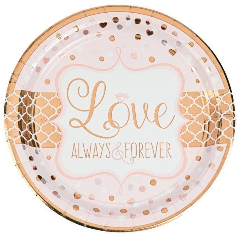 10.5" "Love Always & Forever" Bridal Shower Plates - Stesha Party