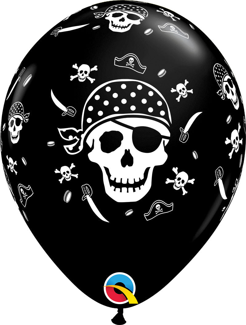 11" Pirate Skull Balloons - Stesha Party