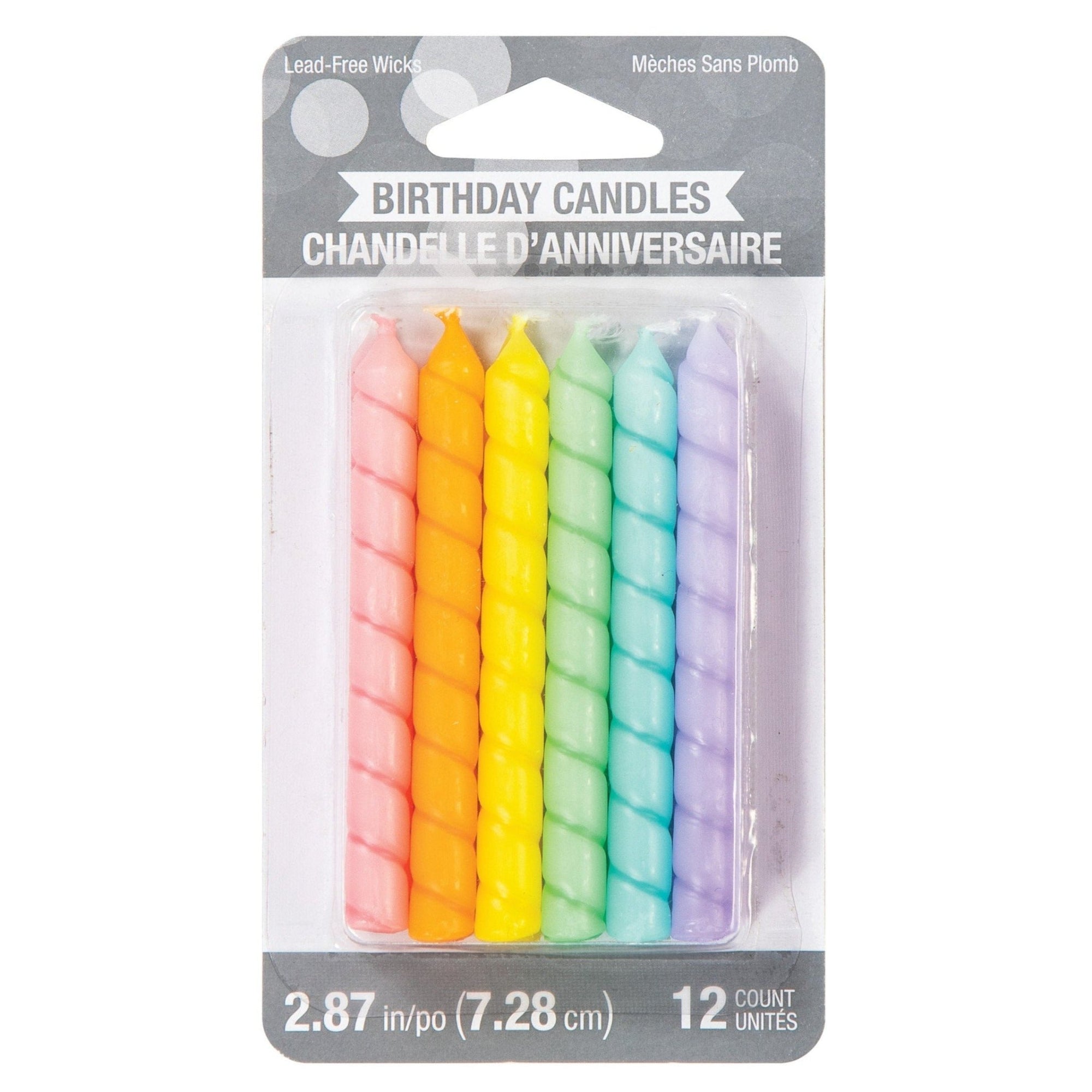 12 Pastel Party Candles - Stesha Party