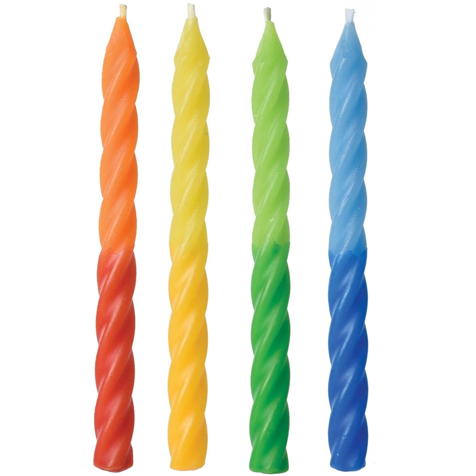 12 Rainbow Swirl Candles - Stesha Party