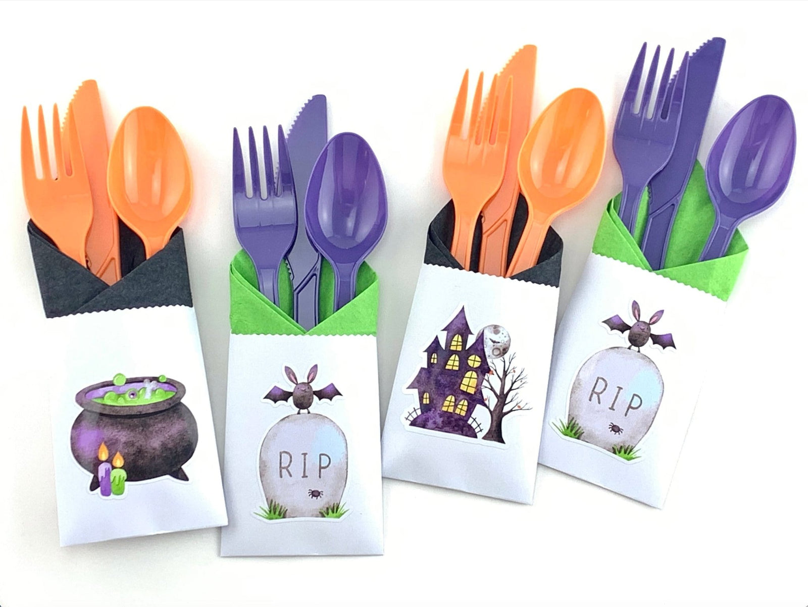 12-Set Spooky Halloween Party Cutlery - Stesha Party