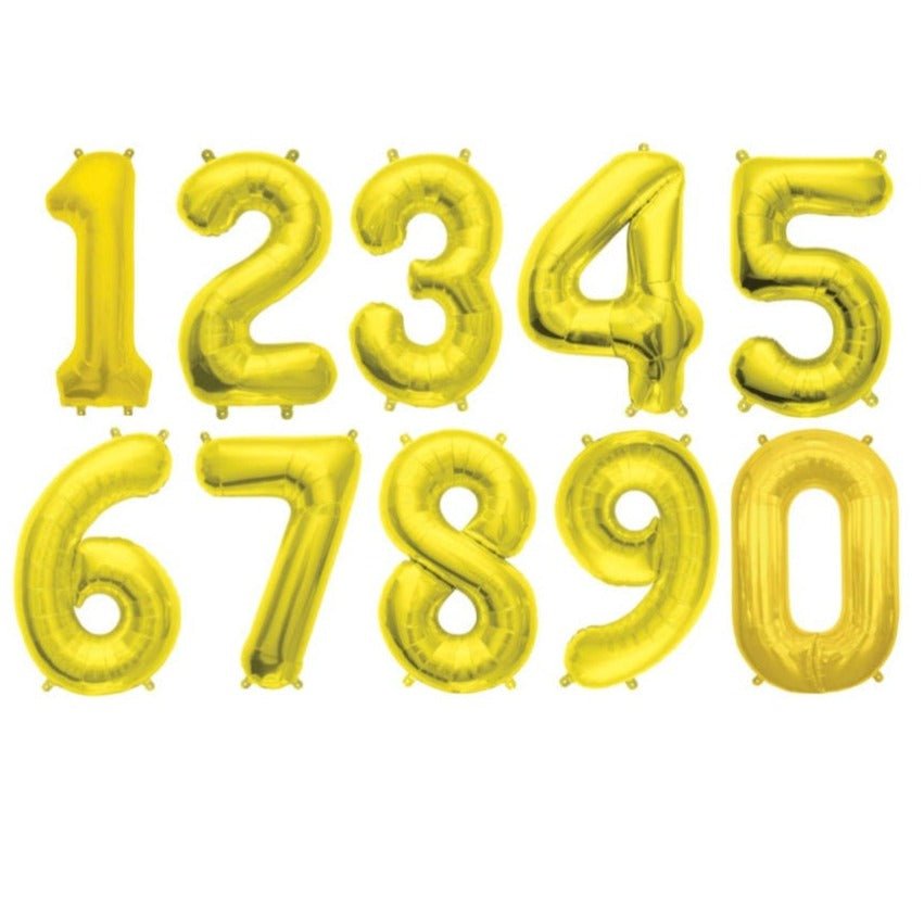 16&quot; Gold Number Balloons - Stesha Party