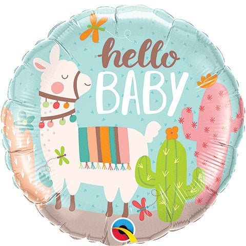 18&quot; &quot;Hello Baby&quot; Llama Baby Balloon - Stesha Party