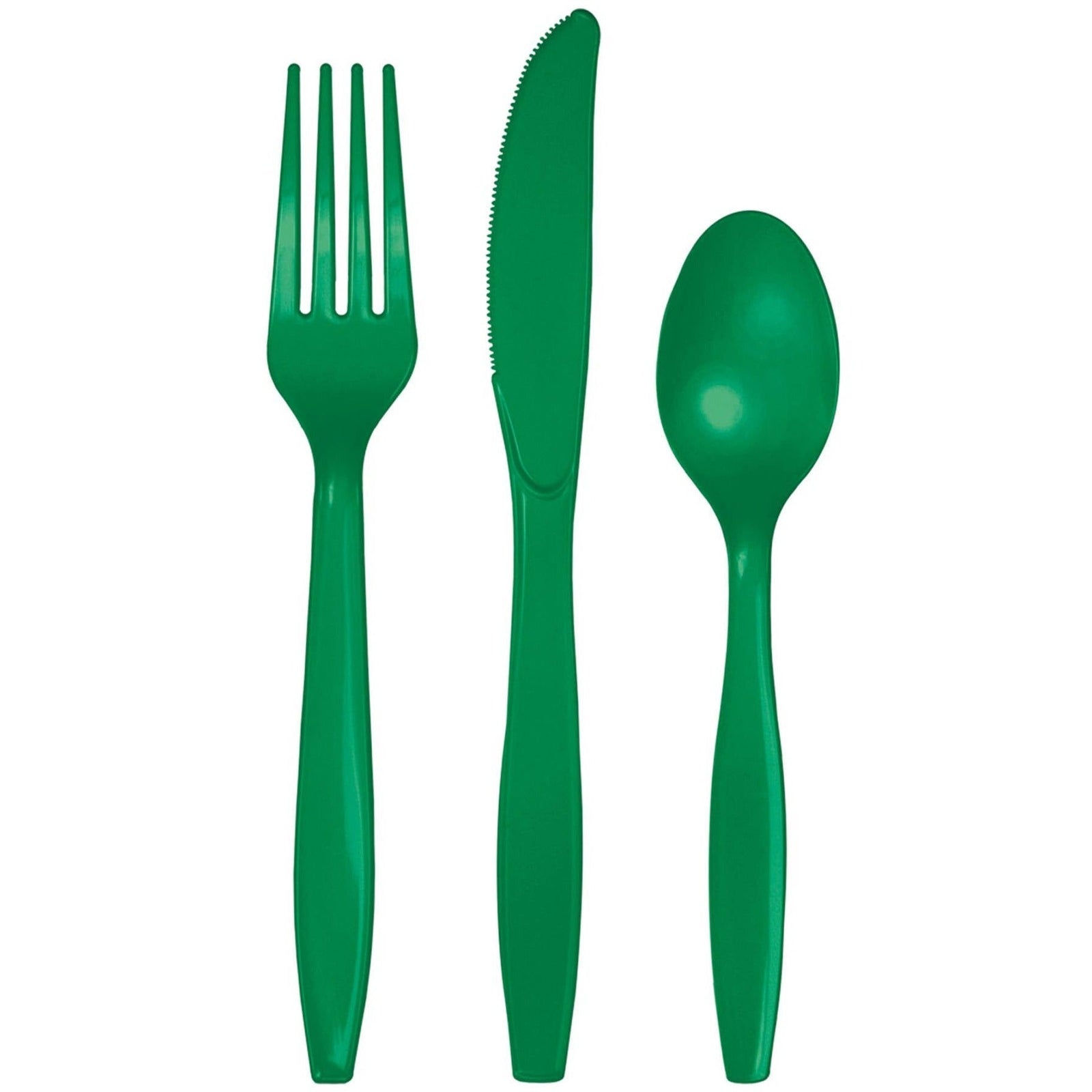 24-Set Green Plastic Cutlery - Stesha Party