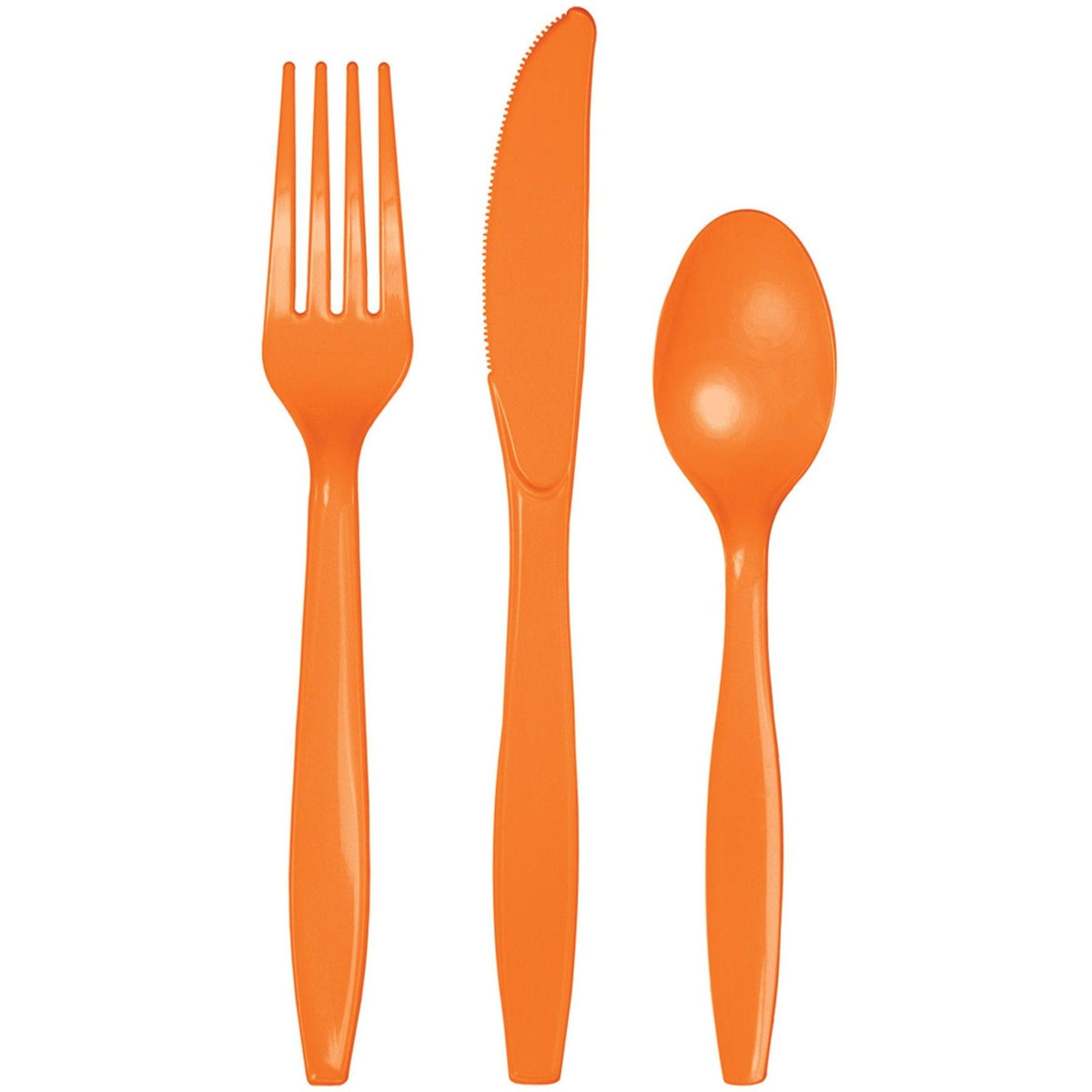 24-Set Plain Orange Cutlery - Stesha Party