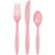 24-Set Plain Soft Pink Cutlery - Stesha Party