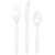 24-Set White Plastic Cutlery - Stesha Party