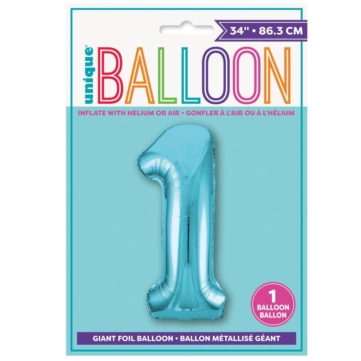 34&quot; Blue Number One Balloon - Stesha Party