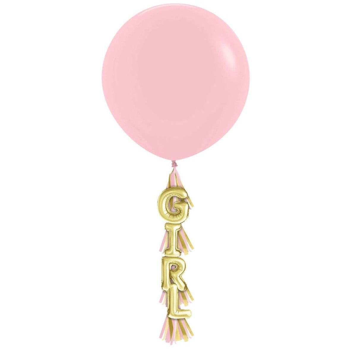 36" Pink & Gold Girl Baby Shower Tassel Balloon - Stesha Party