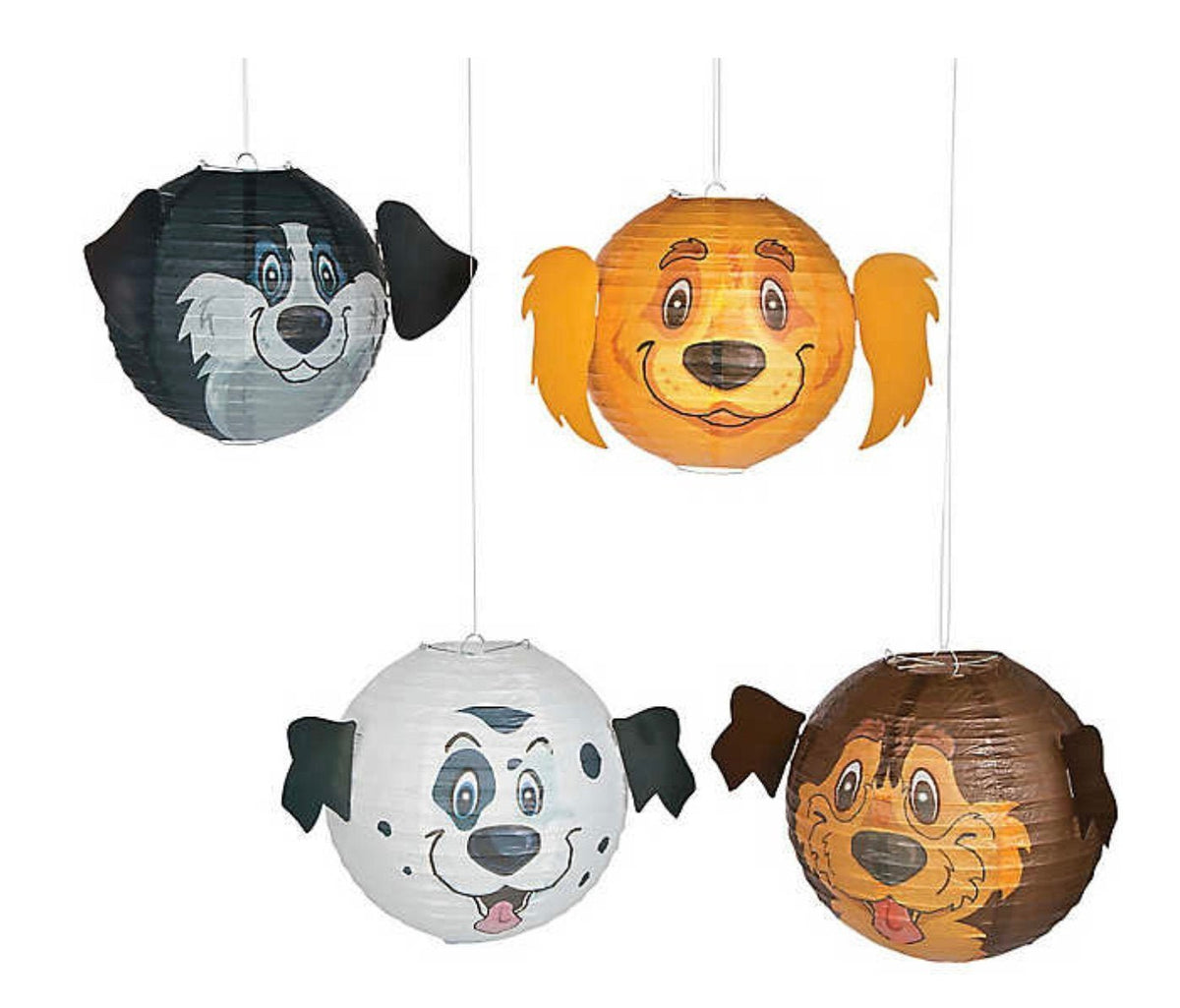 4 Dog Party Lanterns - Stesha Party