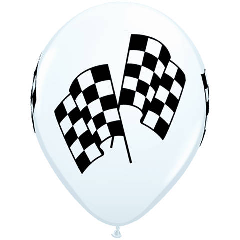 5 Checkered Flag Balloons - Stesha Party