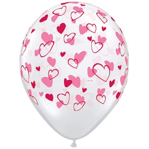 5 Heart Confetti Balloons - Stesha Party