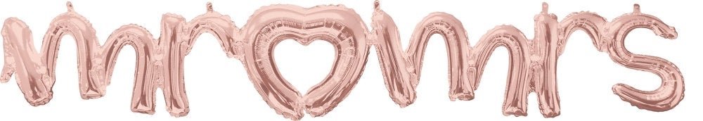 59&quot; Rose Gold Mr Mrs Balloon - Stesha Party