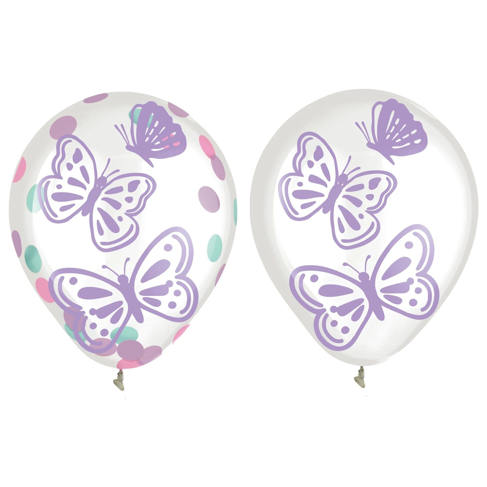 6 Butterfly Confetti Balloons - Stesha Party