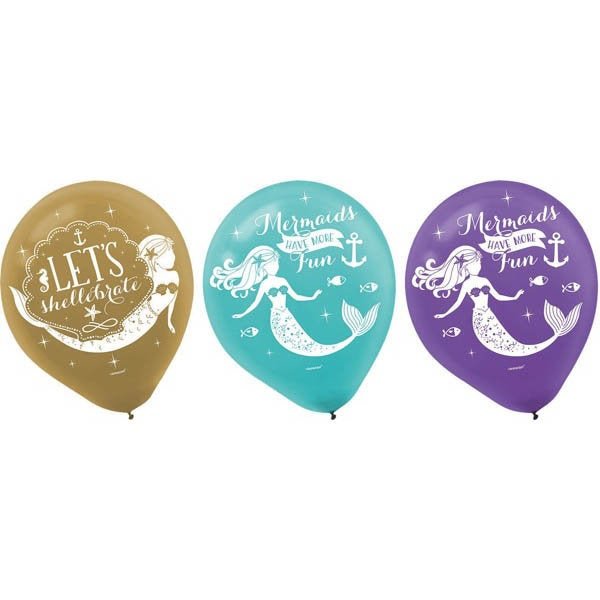 6 Mermaid Balloons - Stesha Party