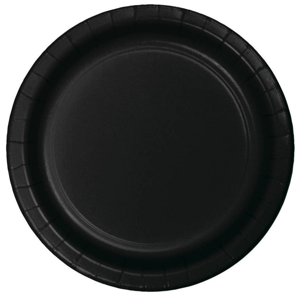 7&quot; Black Party Plates - Stesha Party