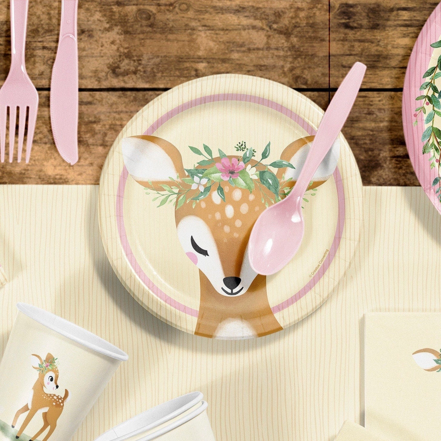Deer Party Cake Plates 8ct Stesha Party