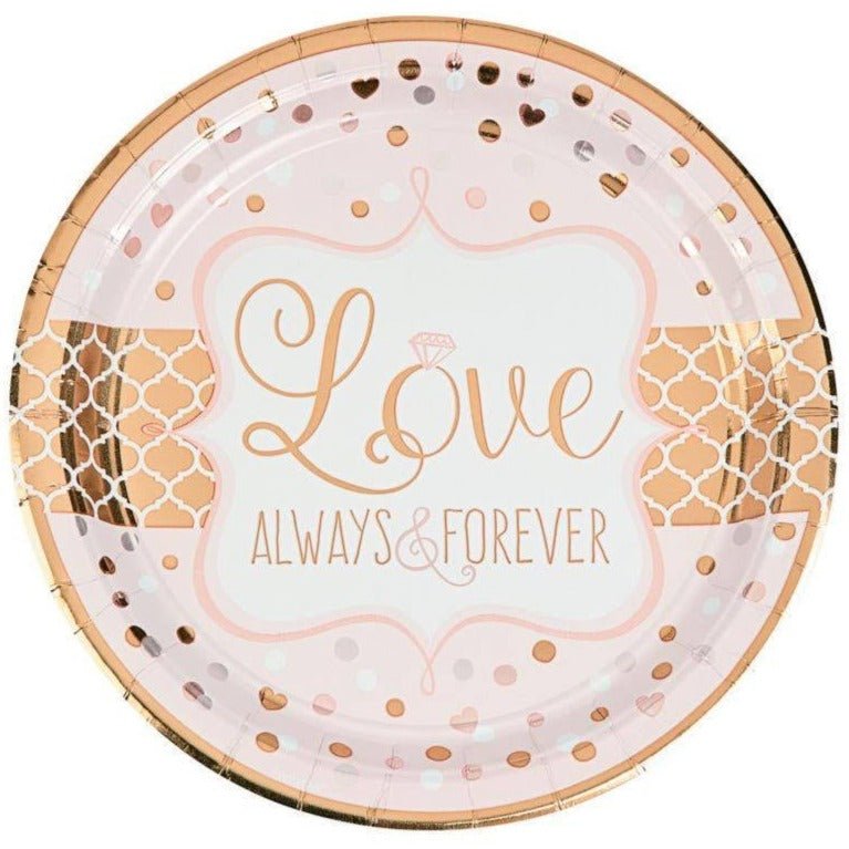 7&quot; &quot;Love Always &amp; Forever&quot; Bridal Shower Plates - Stesha Party