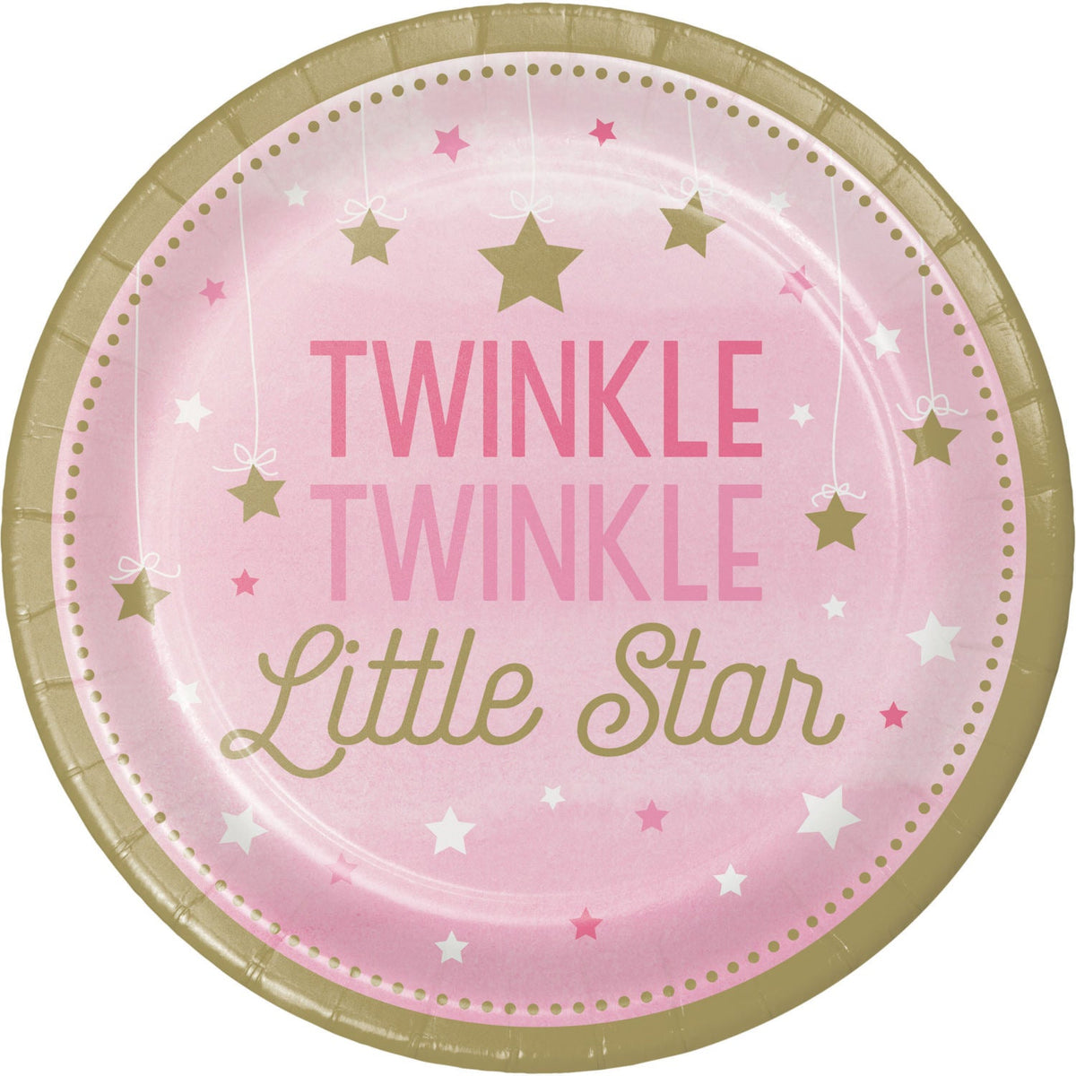 7&quot; Pink Twinkle Star Plates - Stesha Party