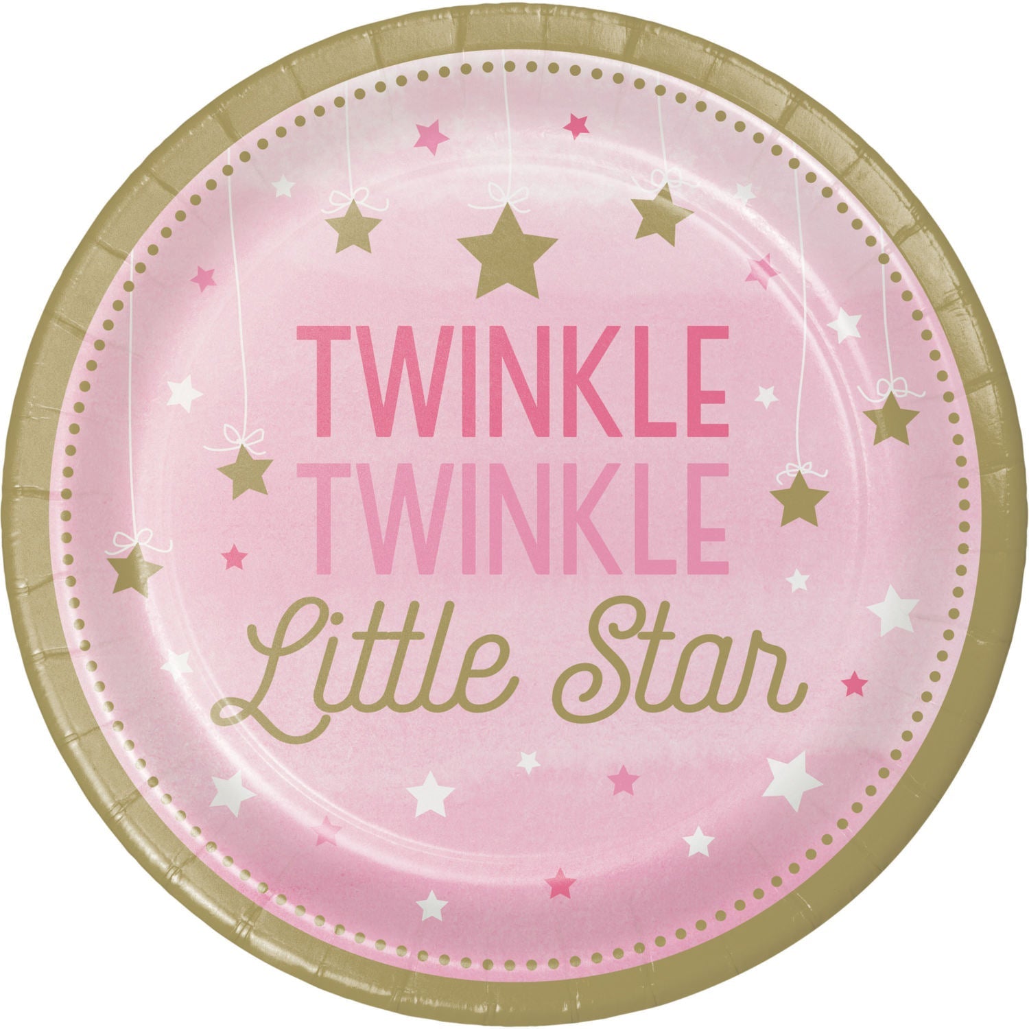 7" Pink Twinkle Star Plates - Stesha Party