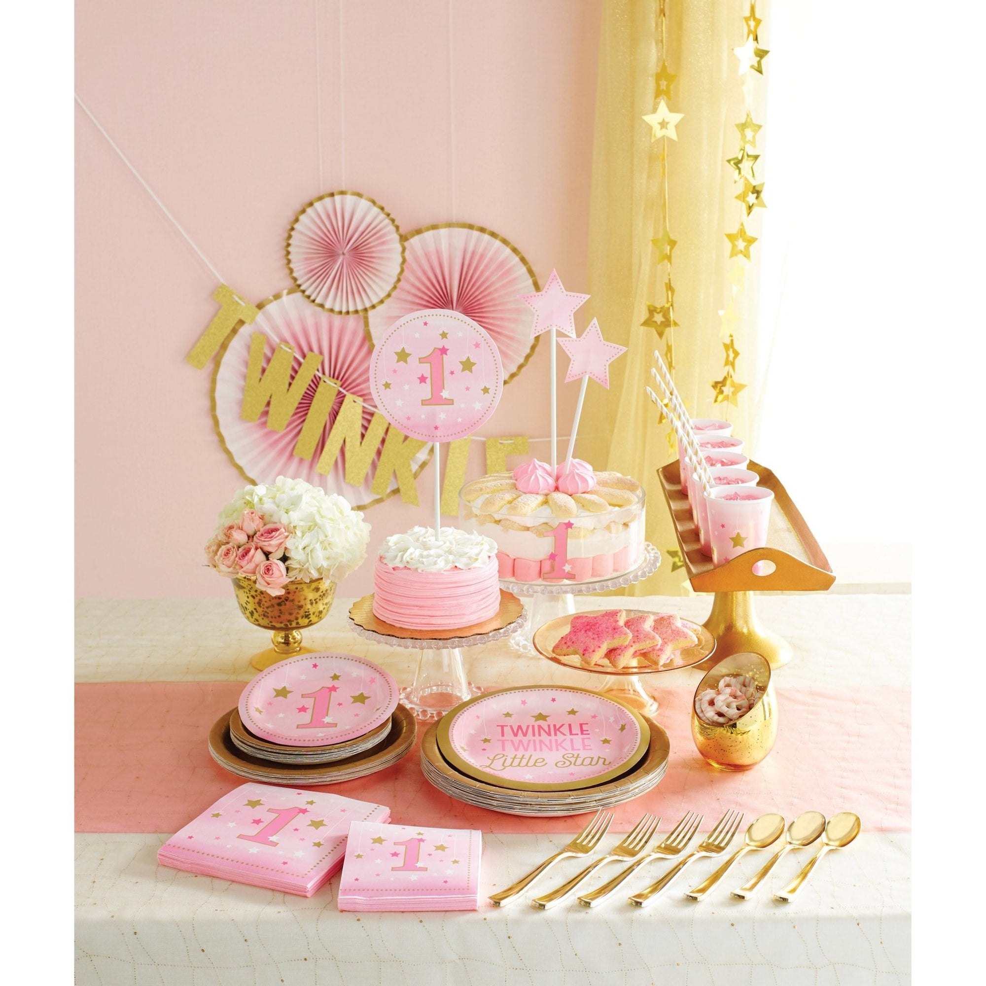 7" Pink Twinkle Star Plates - Stesha Party