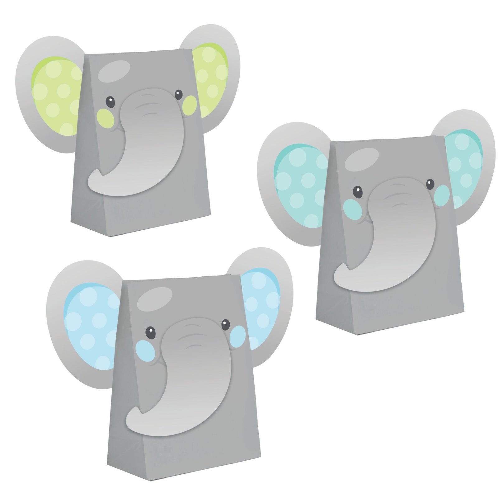 8 Elephant Shaped Favor Bags - Stesha Party