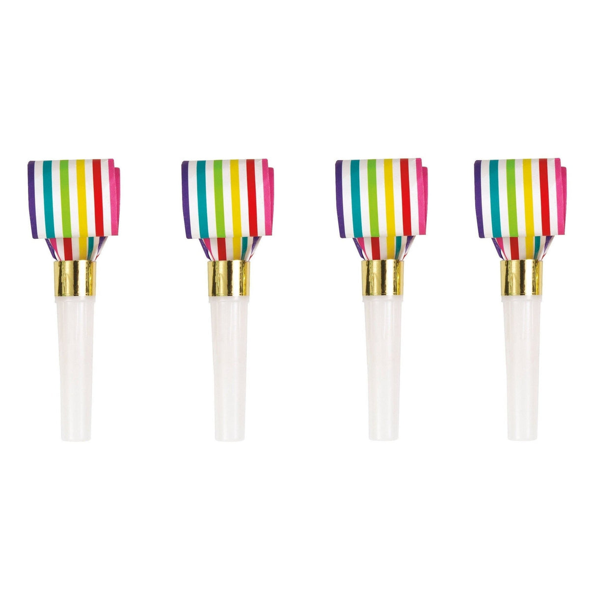 8 Rainbow Party Blowouts with Gold Foil Accents - Stesha Party