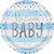 9" Blue & Silver Foil Welcome Baby Plates - Stesha Party