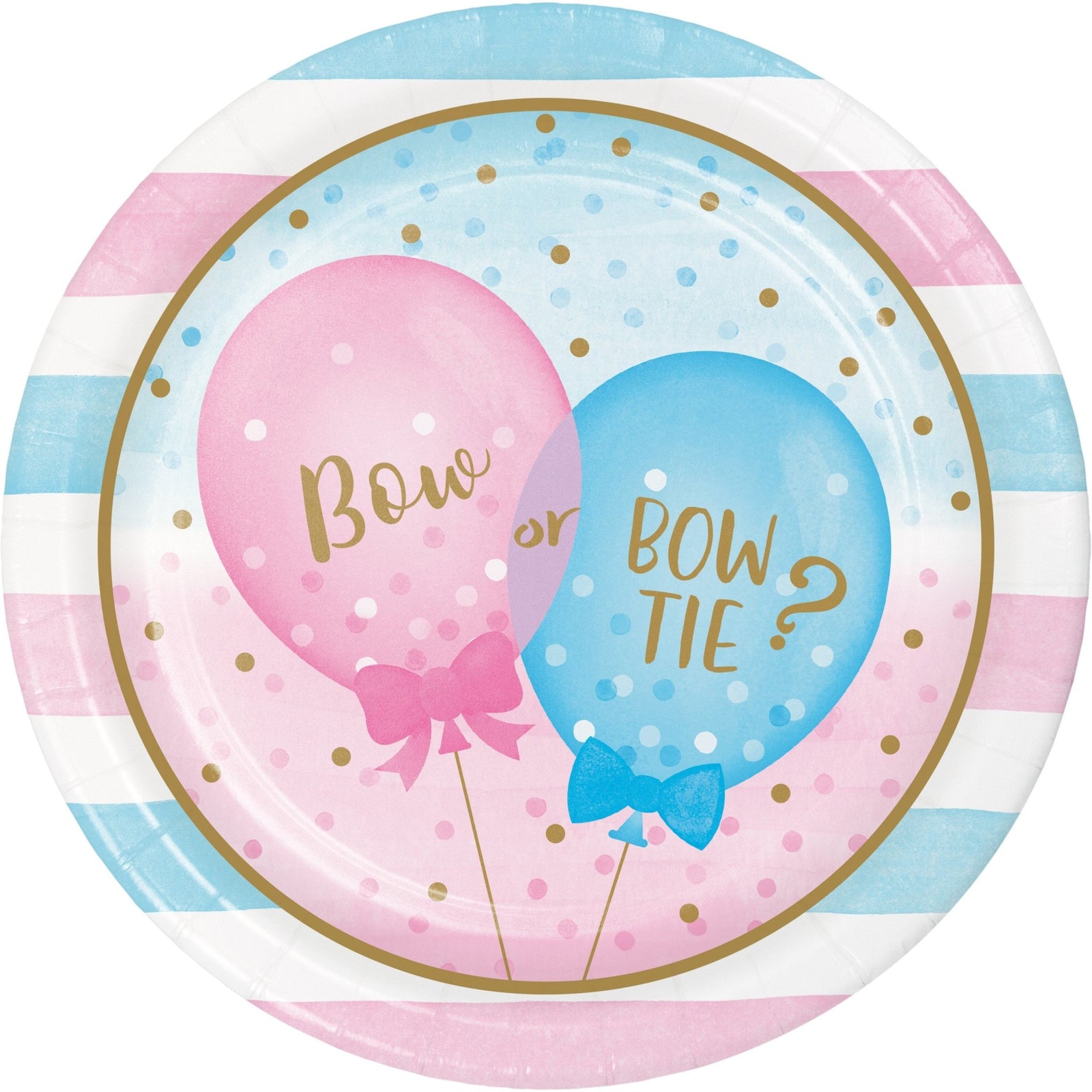 9" Bow or Bowtie Gender Reveal Plates - Stesha Party