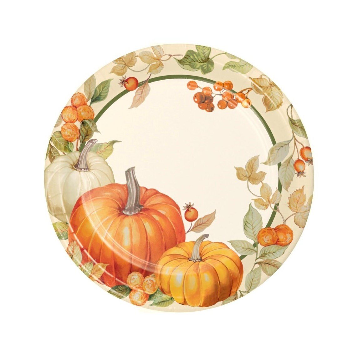 9" Fall Pumpkin Party Plates - Stesha Party